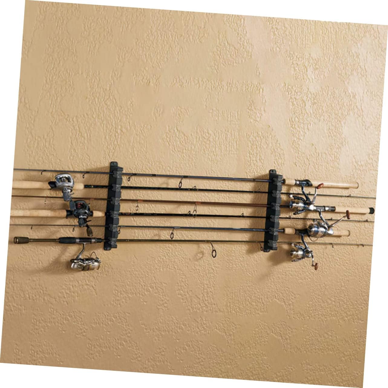 1set Wall-mounted Fishing Rod Storage Rack for Poles Design Grip Pads Space-saving Fishing Rod Holder for Garage Workshop for and Trolling
