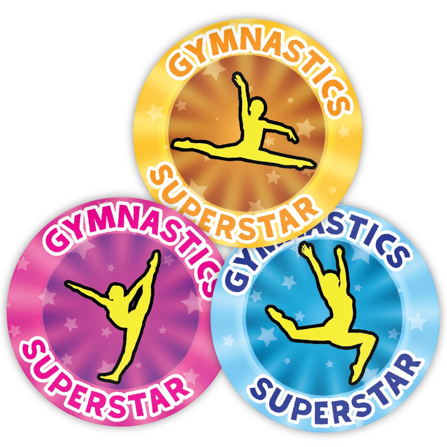 Stone Melon Reward Stickers 144 Gymnastics Superstar Stickers 30Mm Round Awards Nursery School Teachers Parents Children Kids