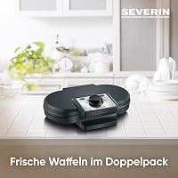 SEVERIN WA 2106 Dupla Gofrisütő 1200W Fekete Elektromos Konyhai Készülék 3