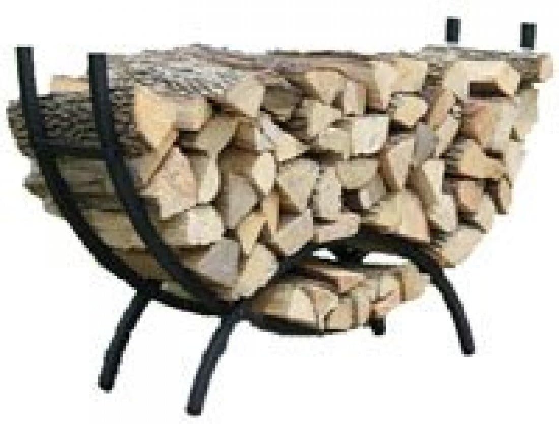 Shelter SCRM Firewood Crescent Storage Log Rack/Holder, Holds 1/5 Cord, Powder Coated Heavy Duty 1.5" Tubular Steel, Medium (48" L x 14" D x 40" H), Black