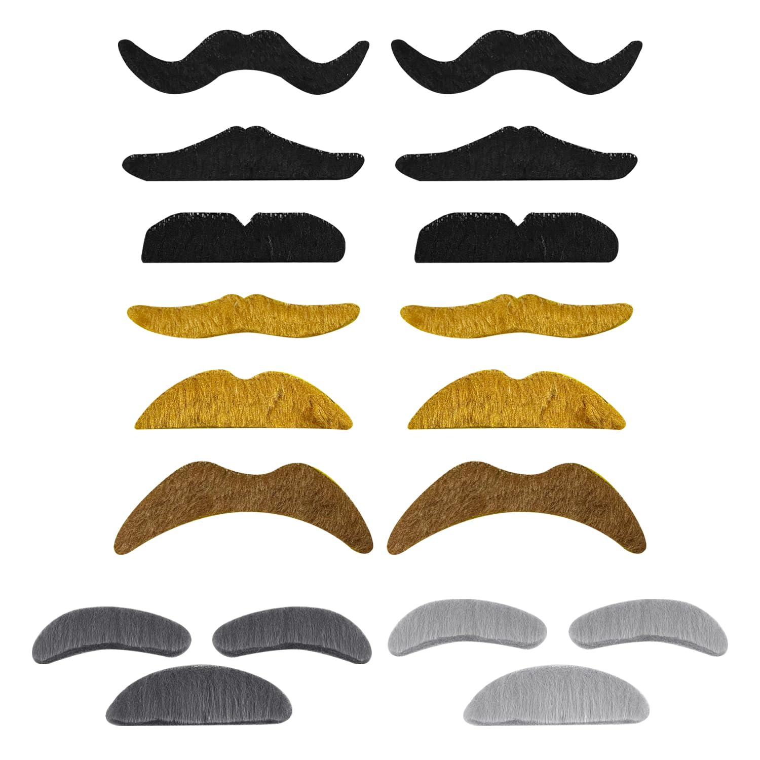 Tvsvkwe Light Gray 2 Sets Of Bearded Eyebrows Suits And 12 Fake Beards, Role-Playing Props, Fun Dress-Up Props, Masquerade Supplies.
