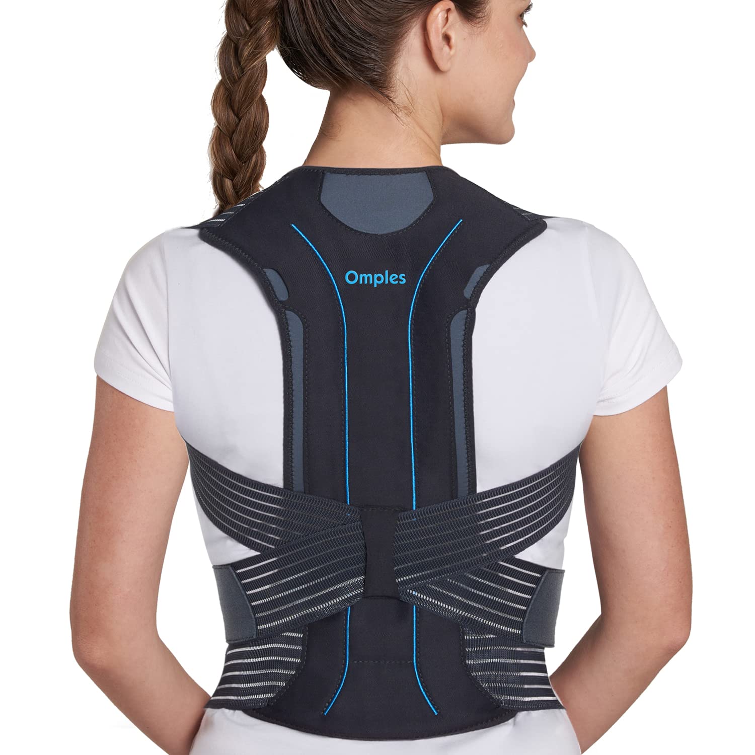 Omples Posture Corrector for Women and Men Upper Back Brace for Posture Scoliosis Back Brace Thoracic Back Straightener Shoulder Upright Support for Body Correction and Neck Pain Relief (6)