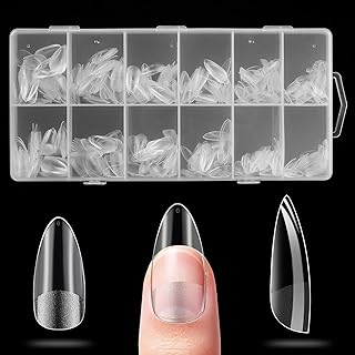 600 Stück Nageltips Mandel, Nagel Tips Set, Press on Nails, Full Cover Nail Tips Almond, Nägel Tipsset, Nagelspitzen Künstliche Nägel Zum Aufkleben, DIY Nageltips für Gelnägel(12 Größen - Almond B)