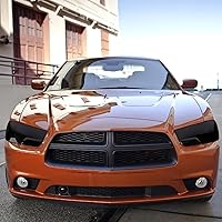 Vista 7 de Hoolcar Cubierta de lámpara delantera para faros delanteros, marco de bisel, accesorios exteriores compatibles con Dodge Charger 2011-2014, negro