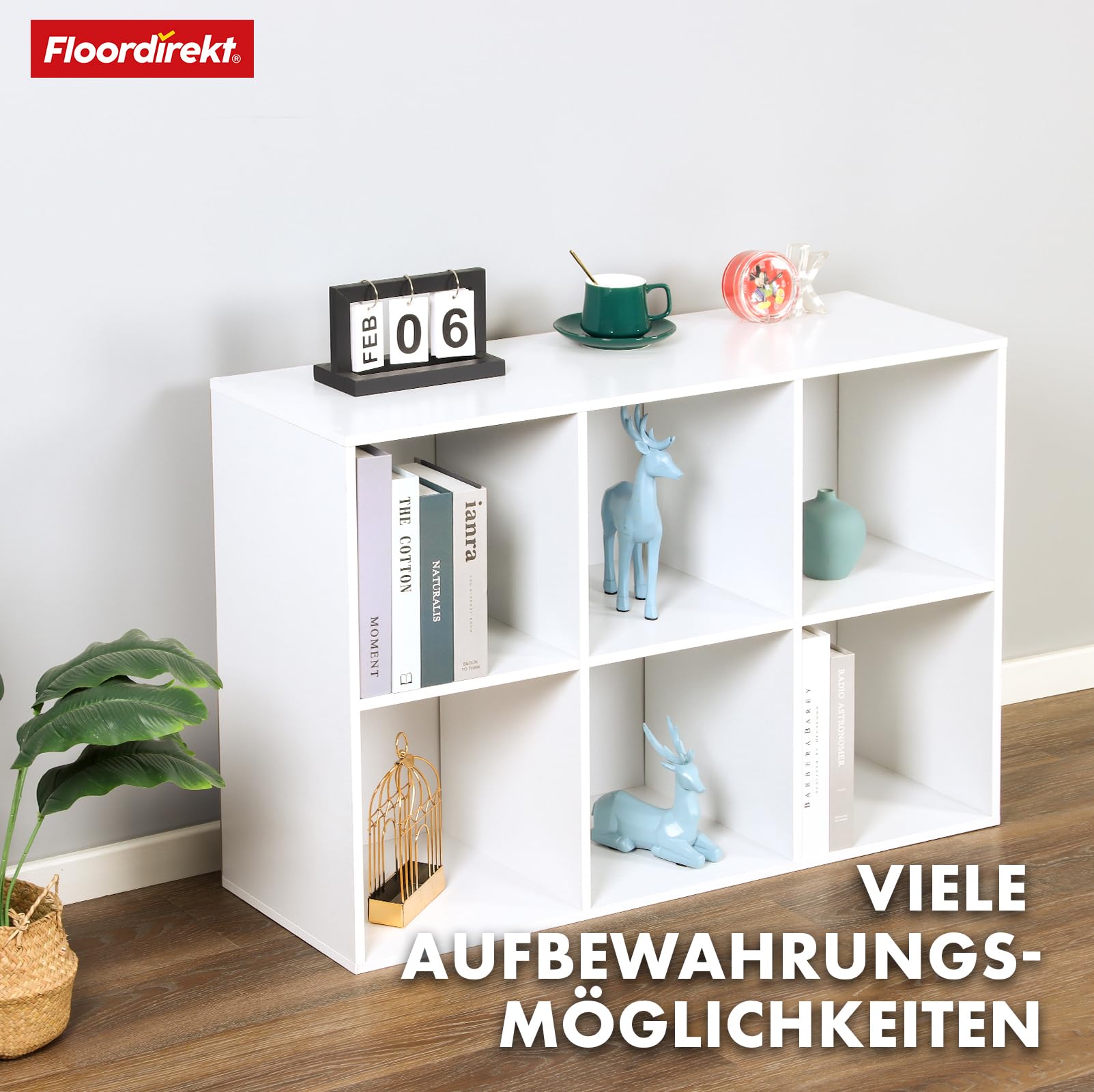 WOLTU Boekenkast, boekenkast, staand rek, kubusrek, opbergrek, ruimteverdeler, kantoorrek, met 9 vakken, 3 laden van vliesstof, voor woonkamer, slaapkamer, kantoor, licht eiken