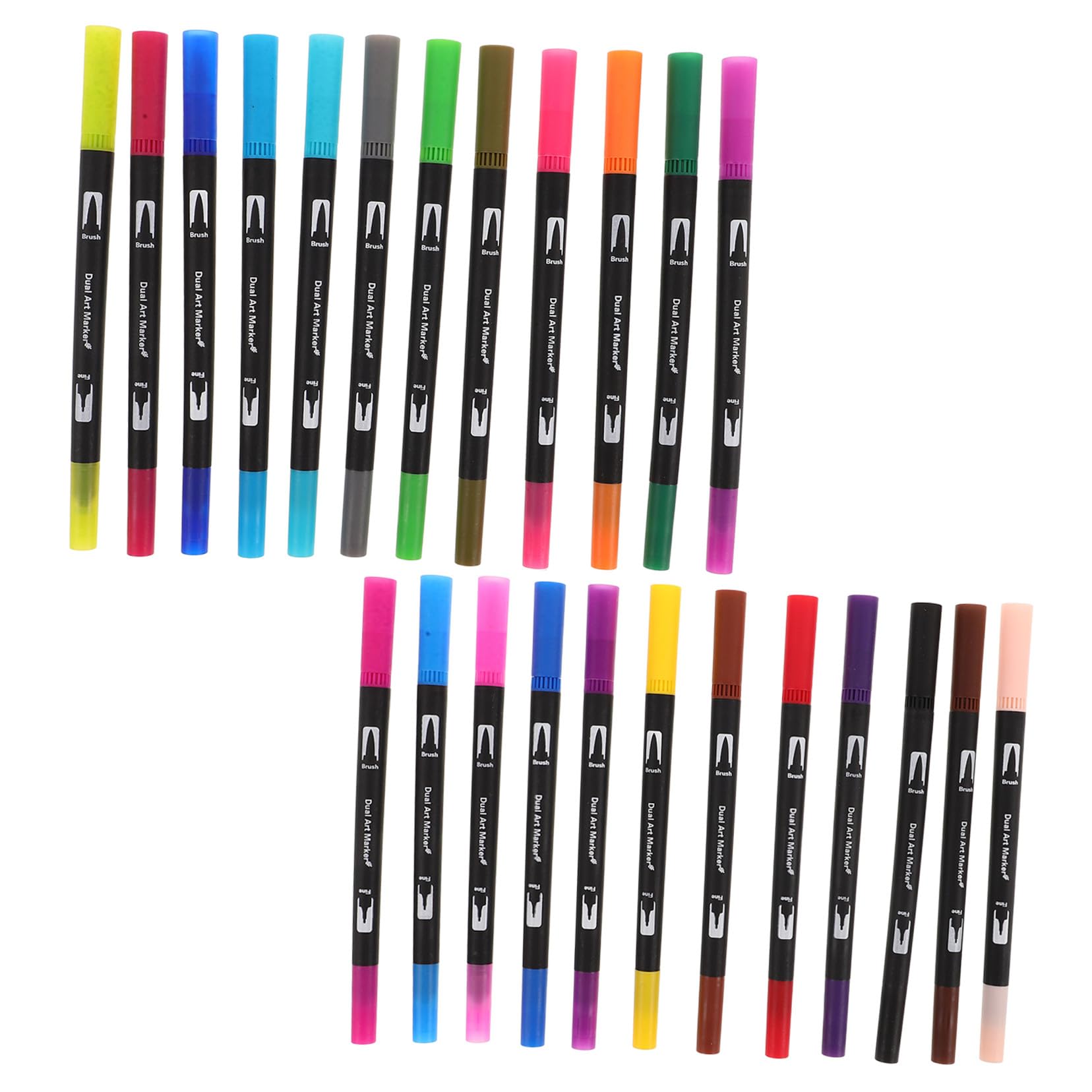 24stücke Pinselmarker Mit Doppelspitze Farben Wassermarker Für Malen Zeichnen Aquarell-illustrationsstift Mit Feiner Spitze Zum Konturieren Und Ausmalen