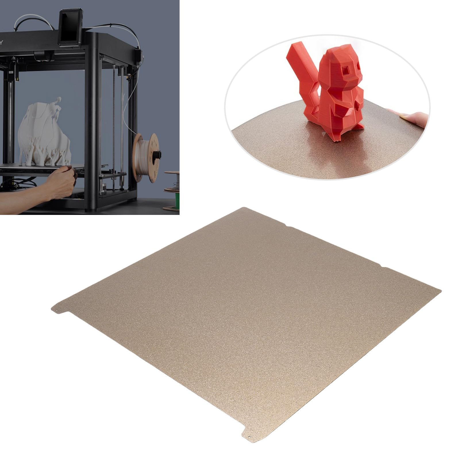 Generic Piastra di Costruzione per Stampante 3D Rivestita PEI Rivestimento Strutturato su Entrambi i Lati per la Piattaforma Massima del Letto di Stampa Ender-5 16,34 X 16,34 Pollici per stabilità e