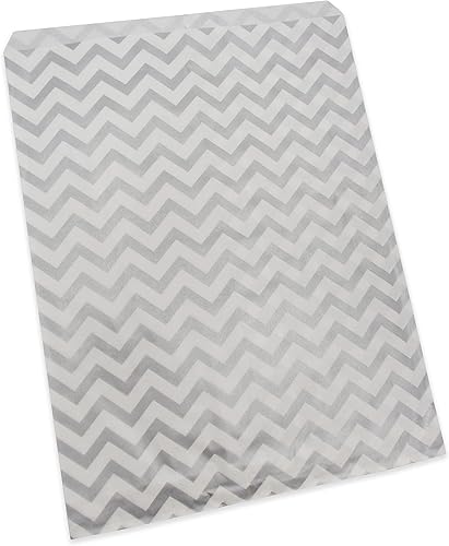 Miniatura 2 de 100 bolsas de regalo de mercancía, bolsas de compras (8.5 x 11 pulgadas, plateadas)