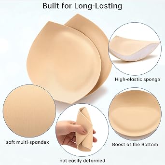 Nimiah Push-up Sew-in Bra Inserts Add 1-2 Cups for Swim Sport 2 Pairs