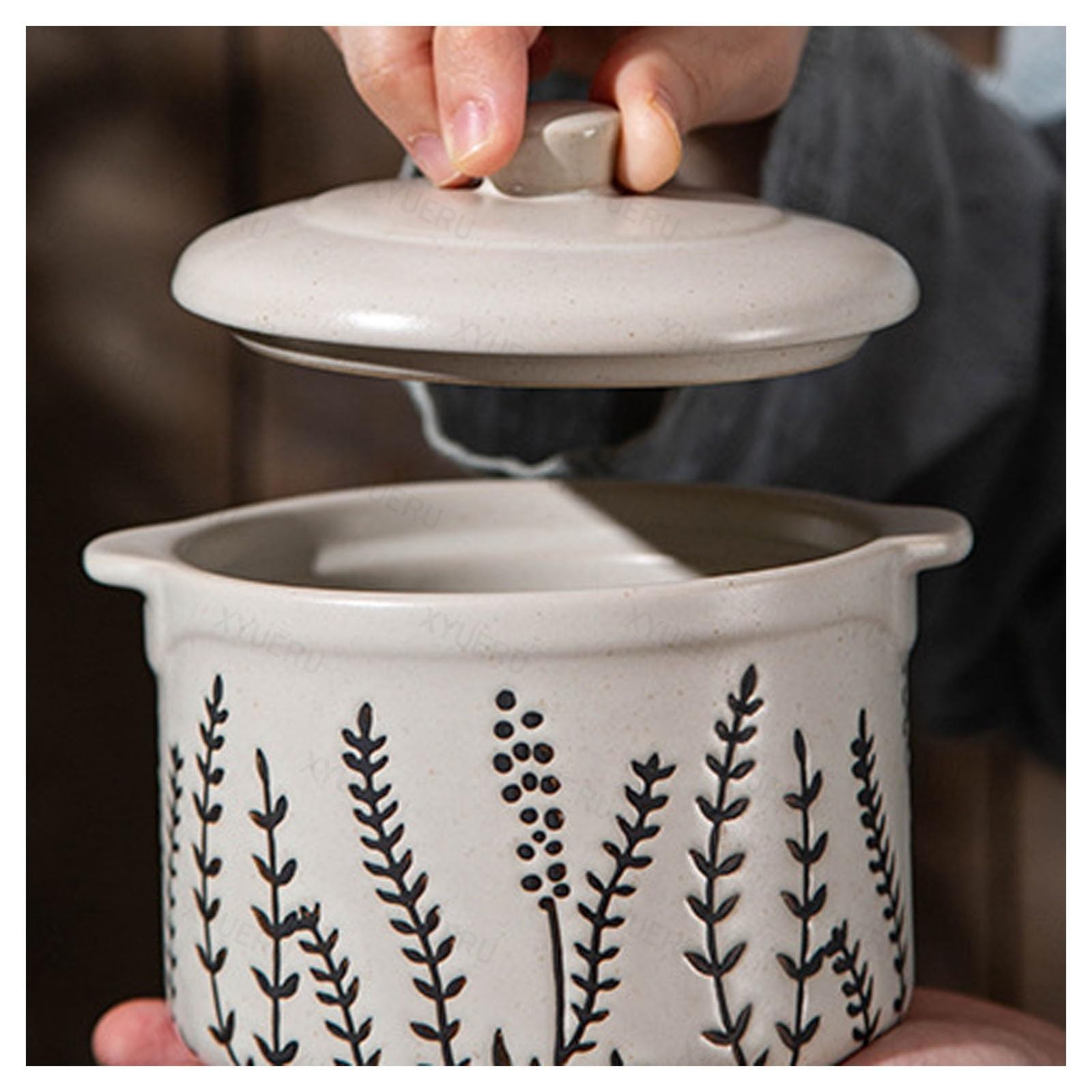Ceramiczne miseczki do zupy z pokrywką, ergonomiczne podwójne uchwyty, naczynie do zapiekanek, francuskie miski do zupy cebulowej, dekoracja kuchni retro, do zup i jajek na parze