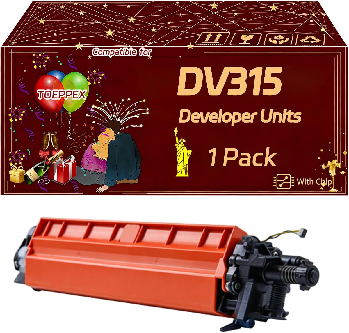 DV315 Developer Units Compatible for Konica Minolta bizhub C250i C251i C300i C301i C360i C361i Printers, Accurate Imaging Rich Color, High Yield 400000 Pages (1 Pack Yellow)