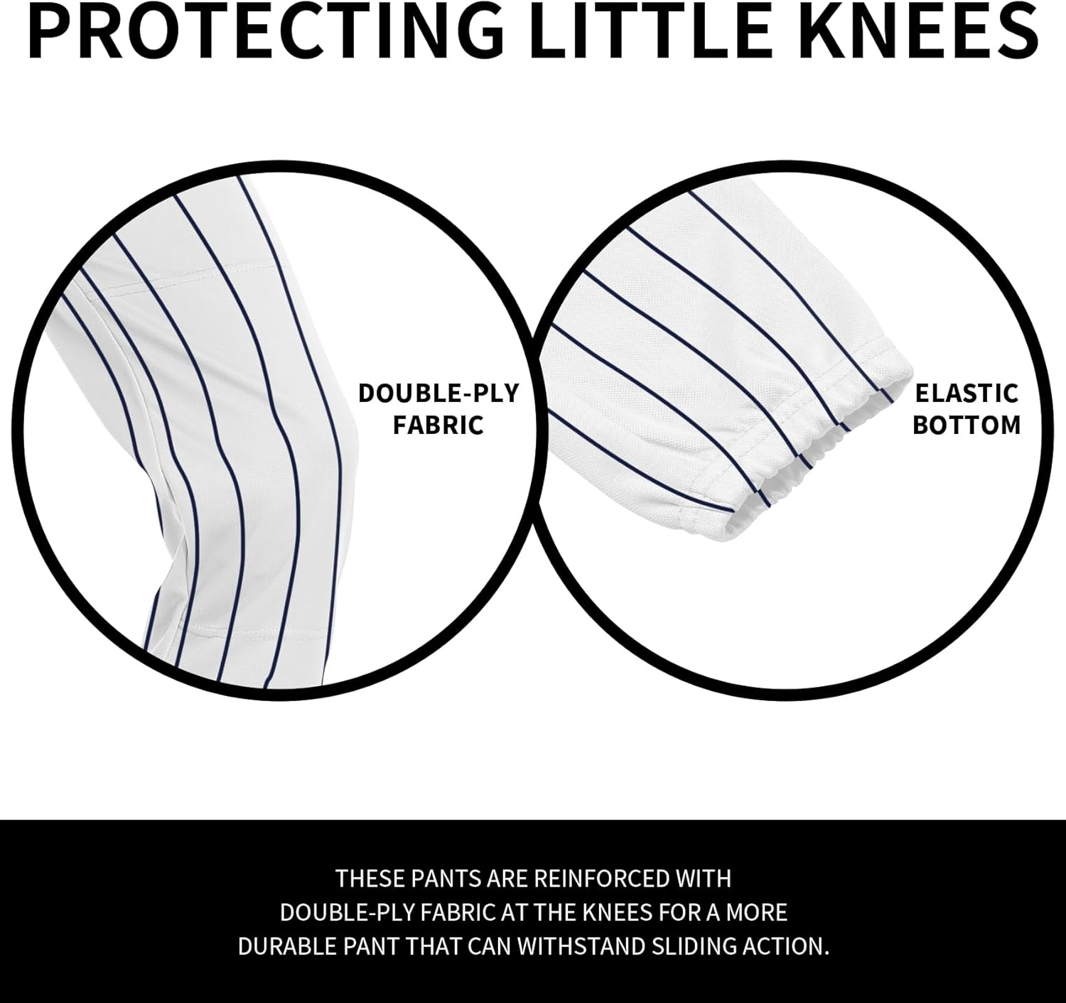 QBK 2T/3T/4T/5T to Youth Toddler Boys Knicker Baseball Pants Girl Softball Pants Kids Tee Ball Pants - Image 4