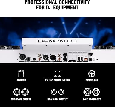 Denon DJ SC LIVE 4 WHITE - Standalone DJ Controller with Stems on 4-Decks, Wi-Fi Streaming, Build-in Speakers, Serato DJ and Virtual DJ Compatible