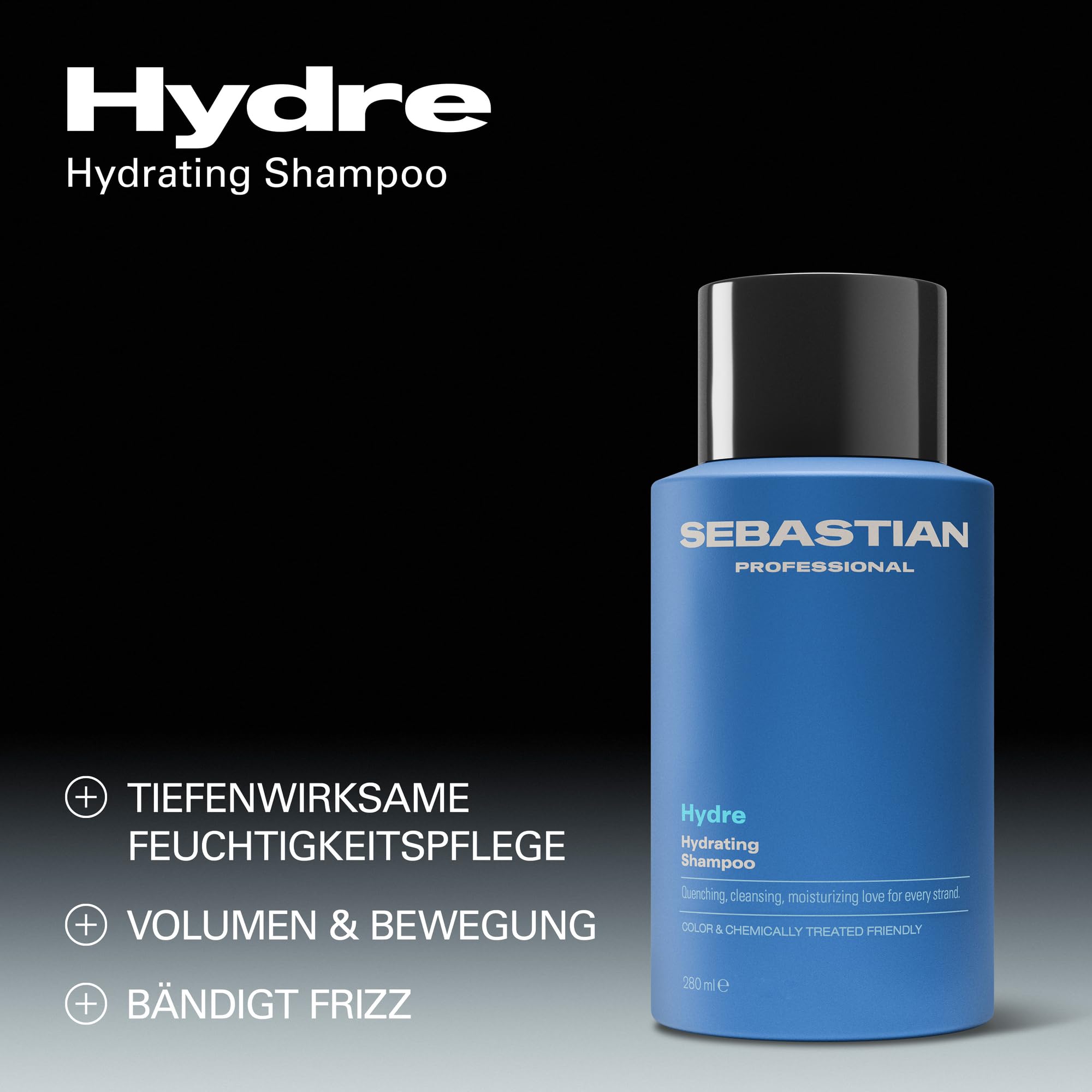 Sebastian Professional Hydre Hydrating Shampoo – Feuchtigkeitsspendendes Aufbaushampoo für trockenes, strapaziertes & coloriertes Haar – Anti-Frizz Pflegeshampoo für geschmeidiges Haar – 1 L