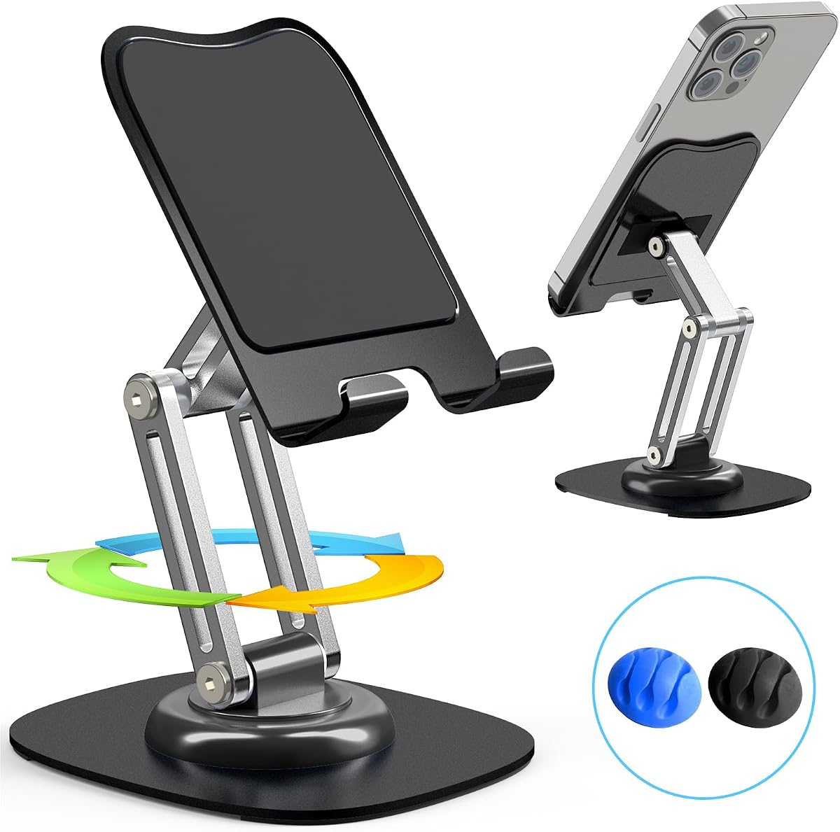 Soporte del teléfono del metal, tenedor plegable ajustable del soporte del teléfono celular para el escritorio