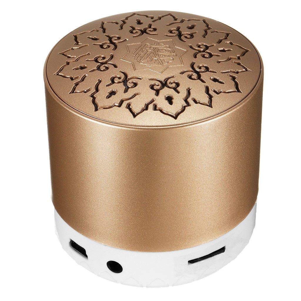 Digital Quran Speaker 8GB FM Radio with Remote Control Urdu Quran Mp3 -QS110 -Gold, Gifts,Koran reciter, Translations, MP3, recording, TF, FM, LED light