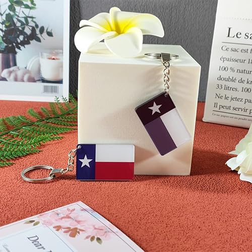 Miniatura 5 de QQSD Llavero con bandera de Texas, 2 unidades, Texas