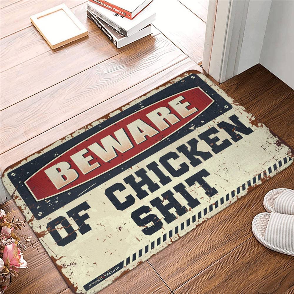 Paillasson Beware of Chicken Shit tapis de sol extérieur pour éviter la boue