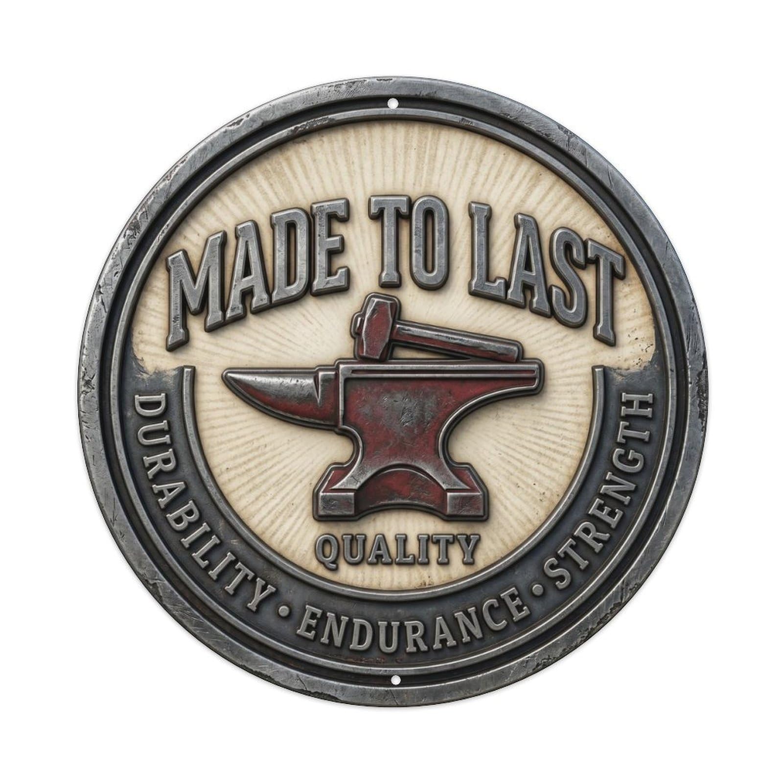 Made to Last Nostalgic Workshop Ornament Retro Slogans Metal Tin Sign