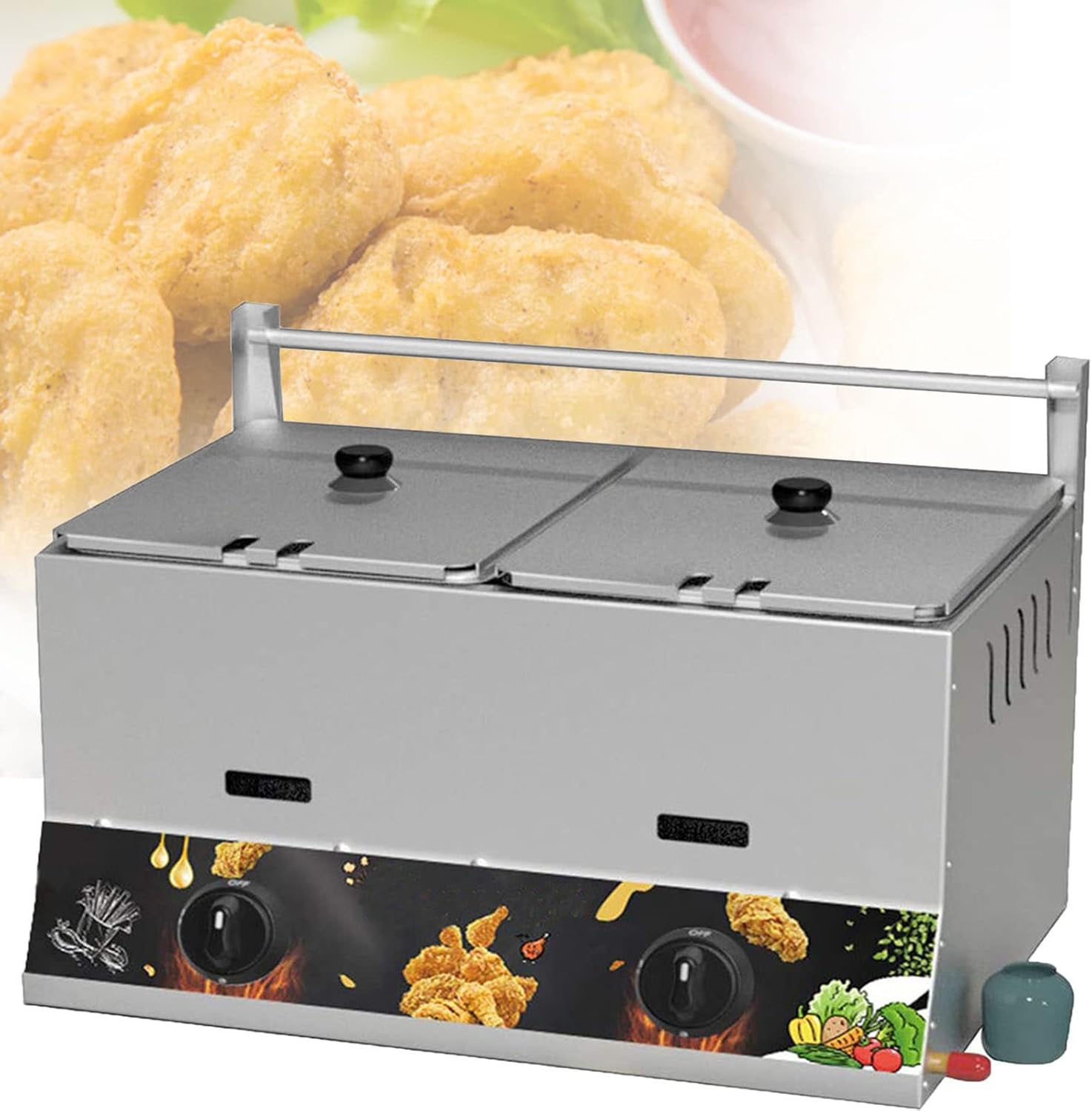Electric Fryer With Basket 22.8 QT Commercial Deep Fryer - Double