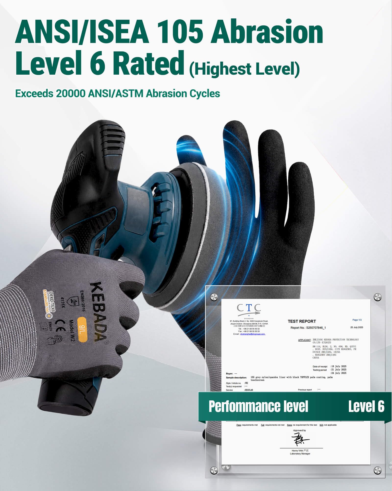 Kebada 6 pares de guantes de trabajo de seguridad para hombres y mujeres, guantes de trabajo con pantalla táctil W2 con agarre, revestimiento de nitrilo de micro espuma, talla XL