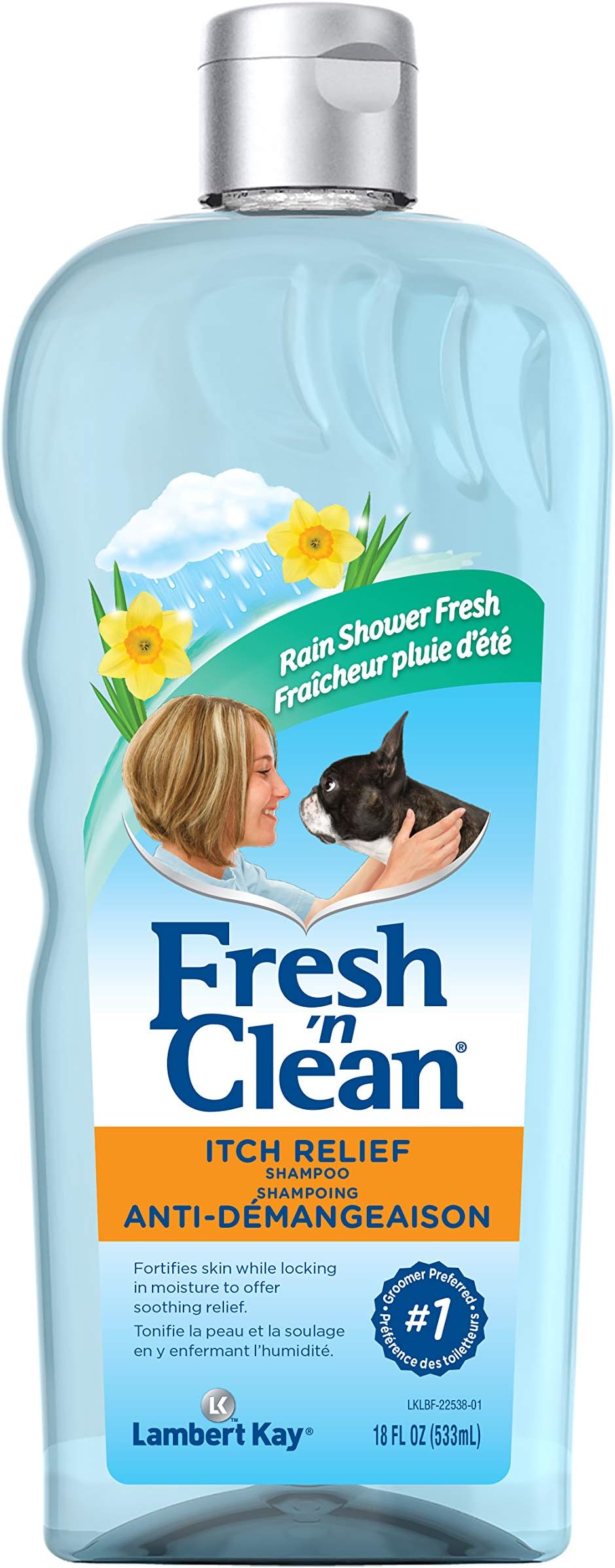 dog shampoo blue bottle