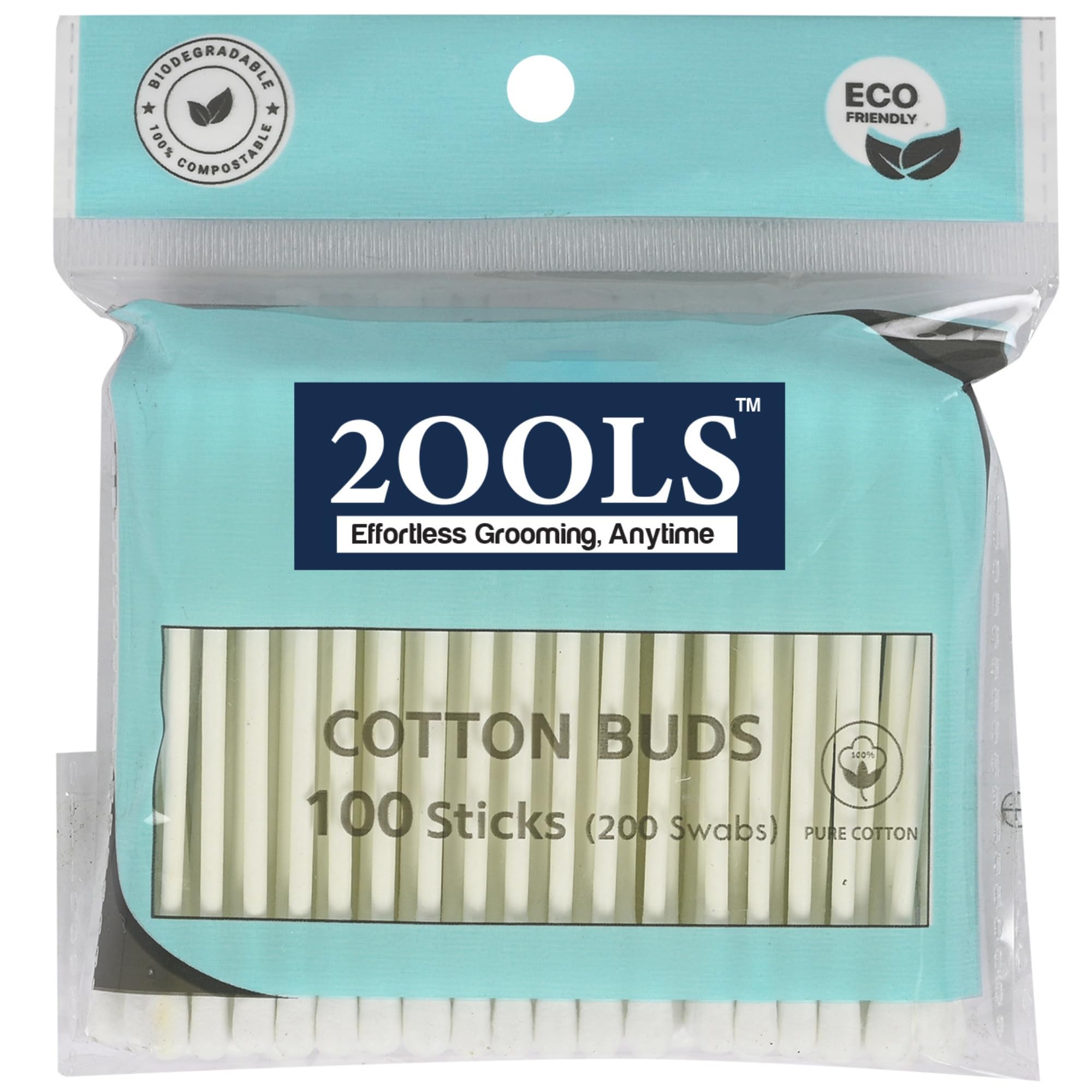 2ools Earbuds Cotton Swabs – Set of 1 (100 PCS) | Soft & Safe Double-Tipped Ear Cleaning Sticks | Resealable Travel-Friendly Pouch | Personal Hygiene, Baby Care & Makeup Use-picture-43