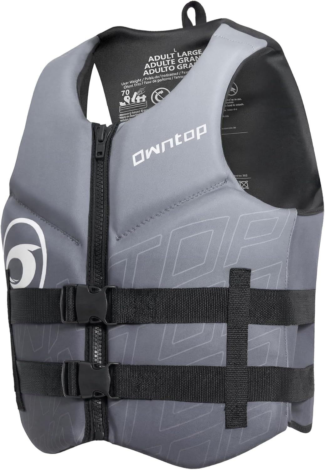 Owntop Swim Vest Adult Water Sport Vest Neoprene Floaties for Swimming, Boating, Kayaking, Fishing | Adjustable Zipper Dual Buckle Foldable Buoyancy Jacket