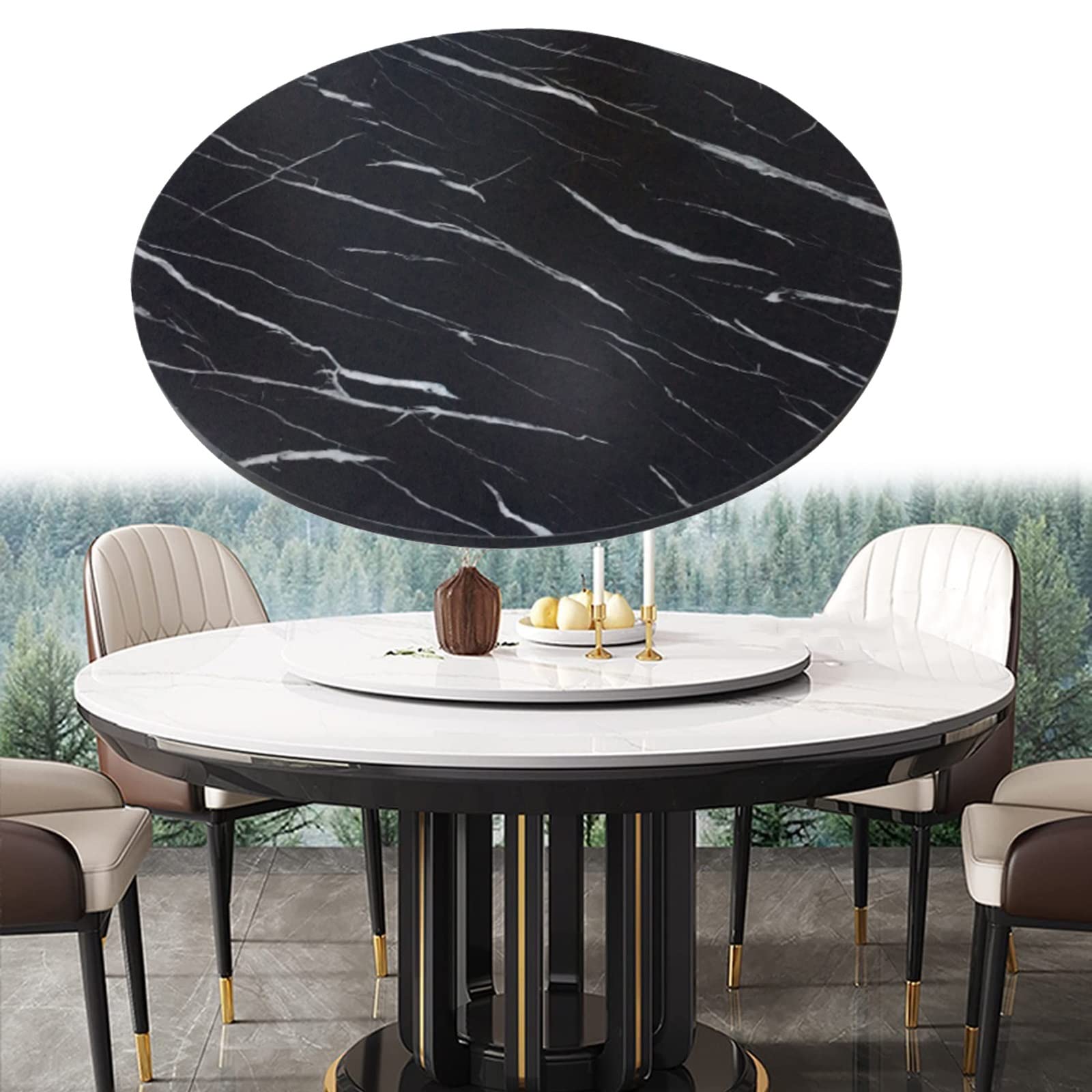 Plateau tournant en bois pour des repas conviviaux en famille