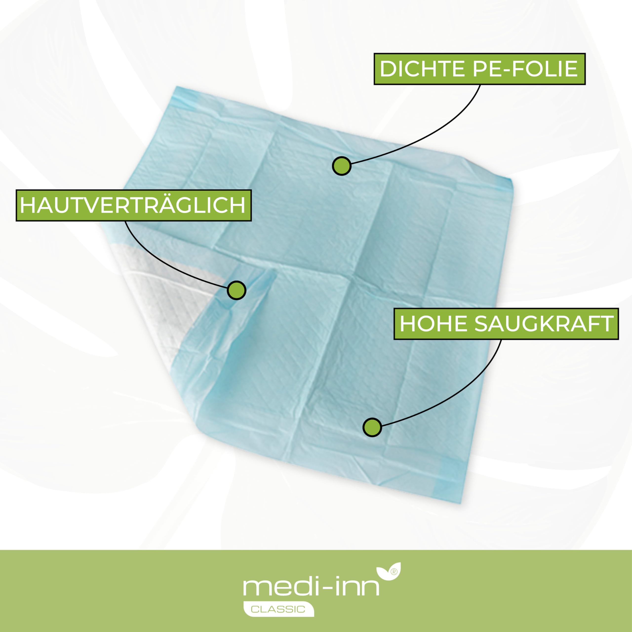 Medi-Inn Krankenunterlagen 60 x 60 cm, 6-lagig, (4 x 25 = 100 Stück)