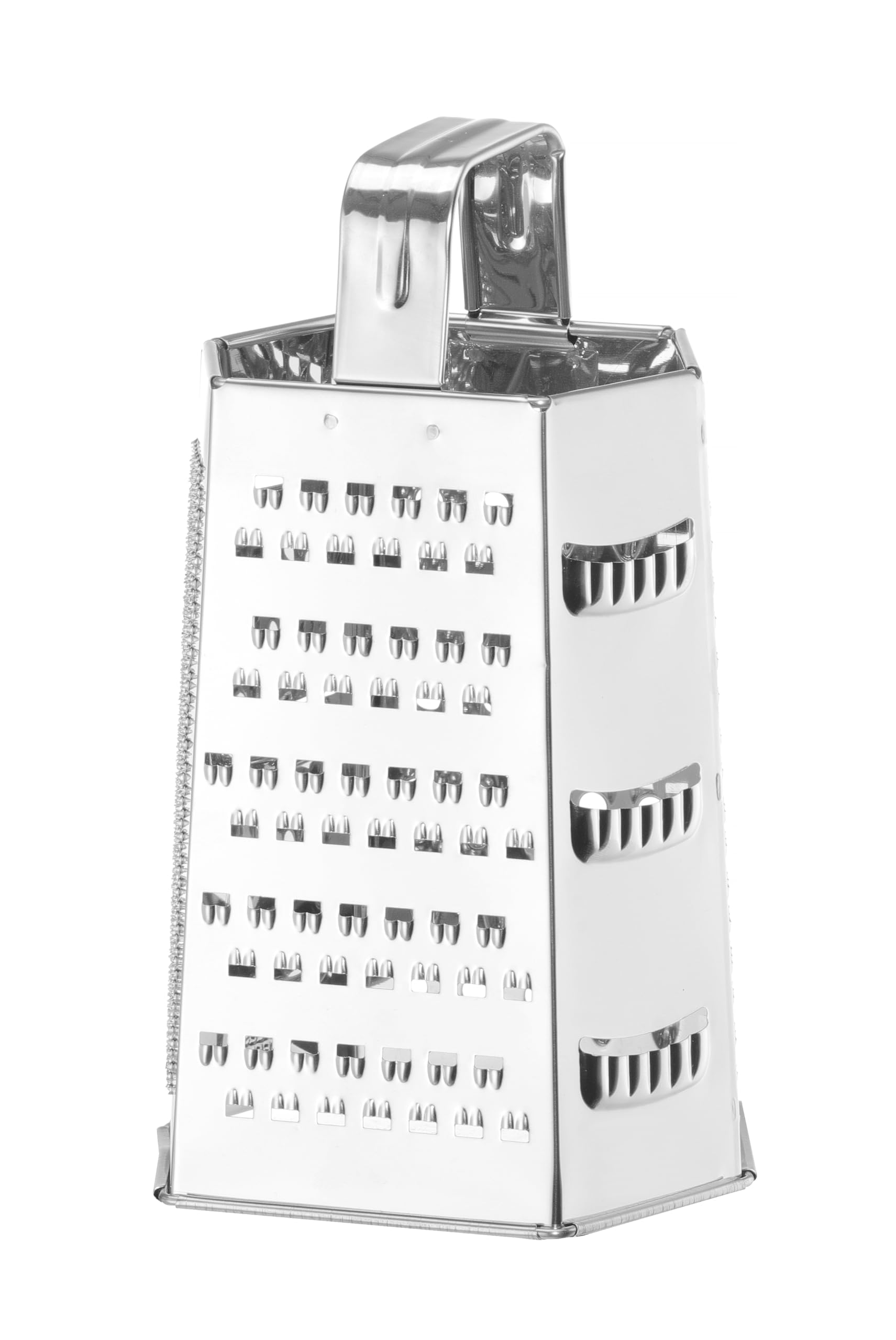 HENDI Tarka, 6-stronna, bardzo drobna, drobna, średnia, gruba i 2 strony tnące, ergonomiczny uchwyt, tarka do warzyw, krajalnica do warzyw, tarka kuchenna, 135x113x(H)215mm, stal nierdzewna