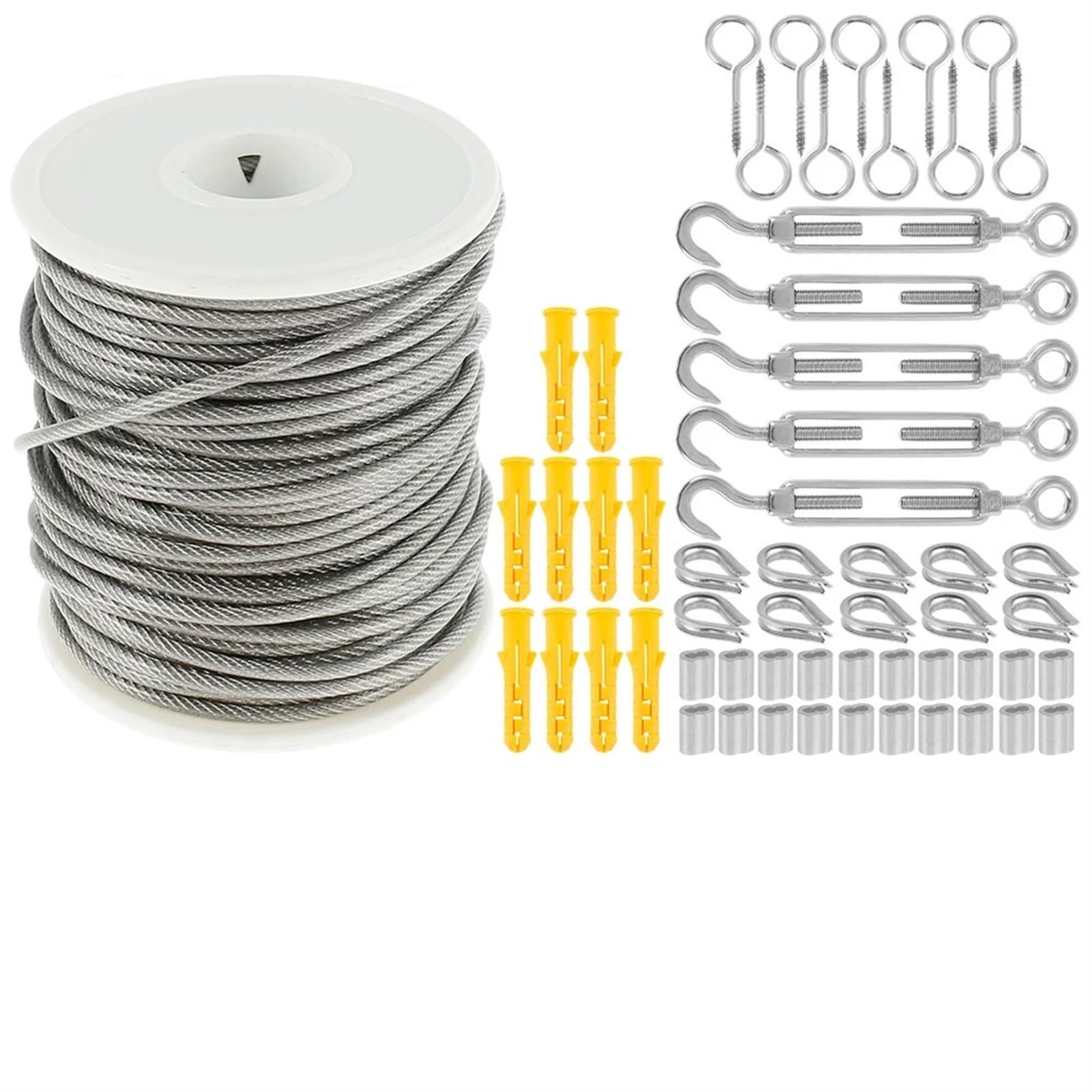 Cable de acero de 30m para crear sombras en el jardín y asegurar carpas en eventos al aire libre