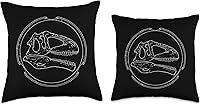 Vista 3 de Giganotosaurus Fossil Bones Paleontology Giganotosaurus - Almohada de calavera y dinosaurio, 18 x 18 pulgadas, multicolor