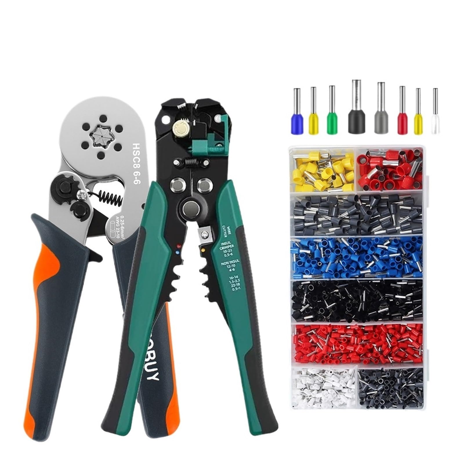 Alfbfpubxz 6-6 Bxq 1200Pcs Hsc8 6-4/6-6 Tubular Terminal Ratchet Crimping Pliers