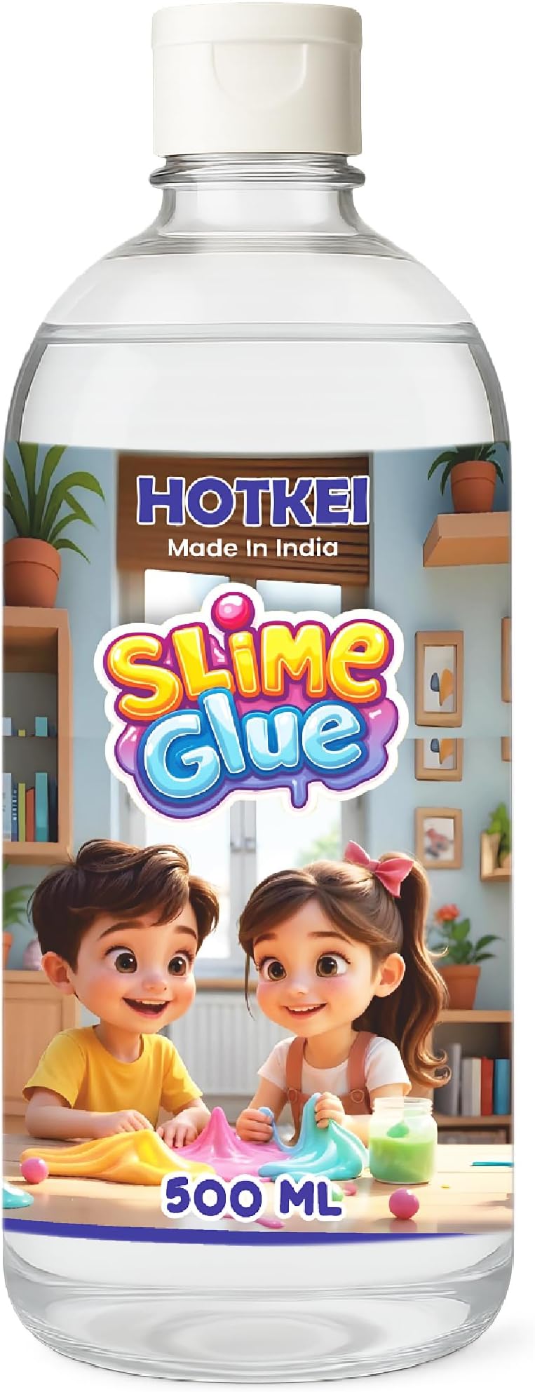 HOTKEI 500 ml Clear Slime Glue DIY Magic Jelly Putty Toy for Slime Making Maker kit Set Liquid Gel Games Birthday Gift Toys for Boys Girls Kids for Making Slimes at Home 3 to 10 Years