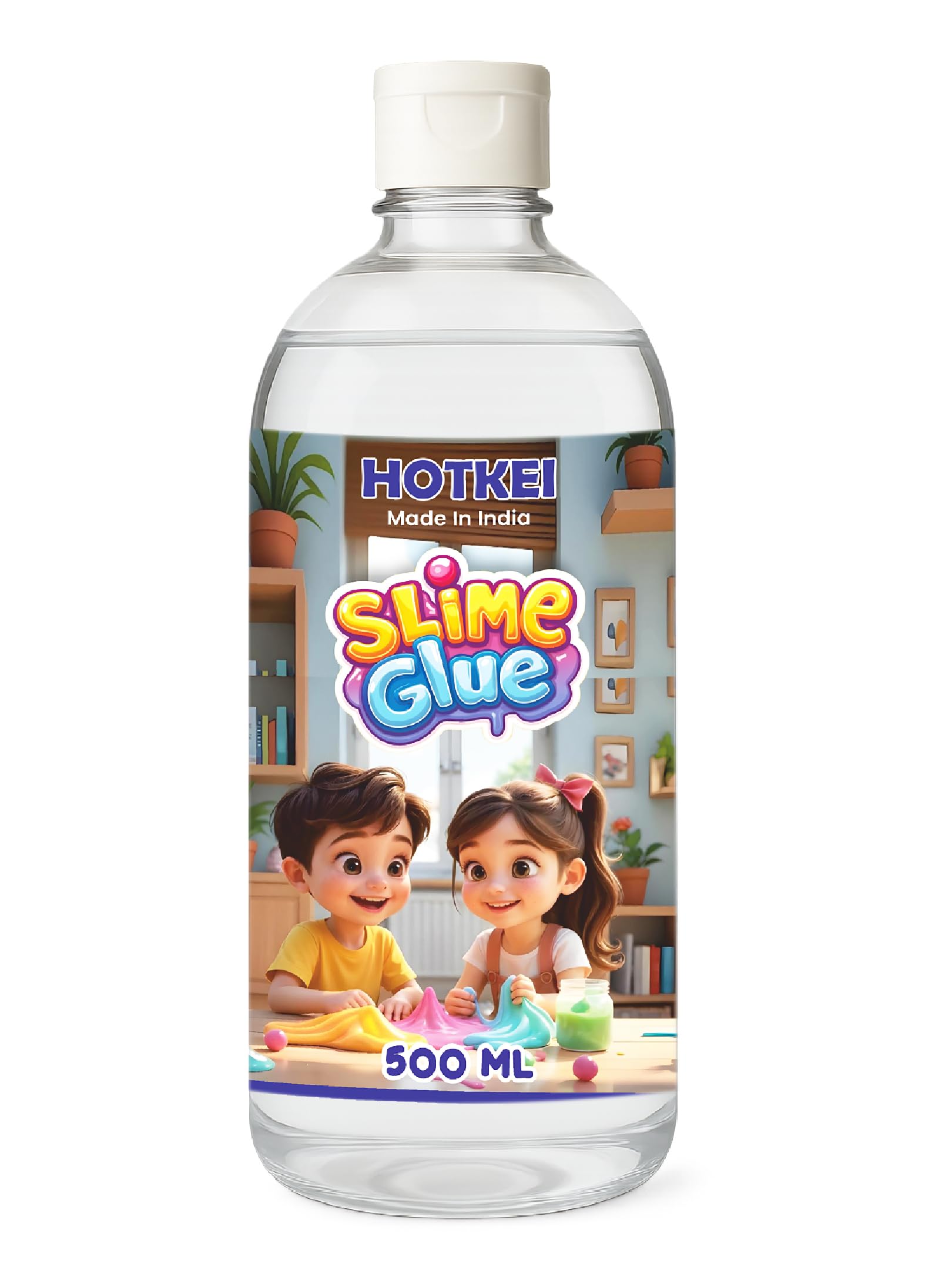HOTKEI 500 ml Clear Slime Glue DIY Magic Jelly Putty Toy for Slime Making Maker kit Set Liquid Gel Games Birthday Gift Toys for Boys Girls Kids for Making Slimes at Home 3 to 10 Years