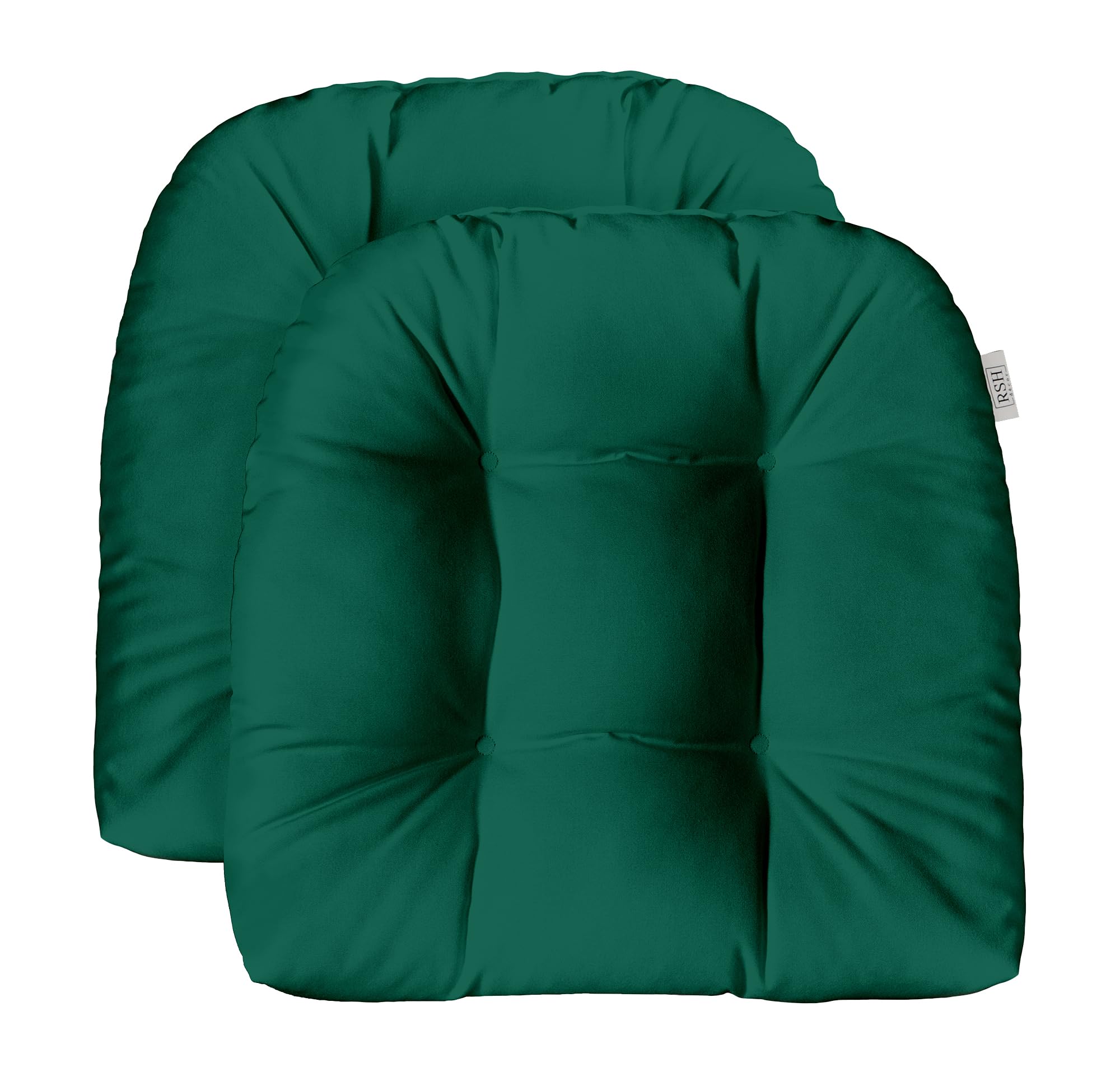 RSH DECOR Indoor Outdoor 2 Pack Wicker Patio Chair Seat Cushion Made with Sunbrella Fabric -Choose Color (Canvas Forest Green) - Made in USA