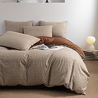 Vista 2 de INFLAG Funda de edredón tamaño individual, juego de ropa de cama a rayas de 3 piezas, 100% microfibra de lujo, suave, 1 funda de edredón de 66 x 90