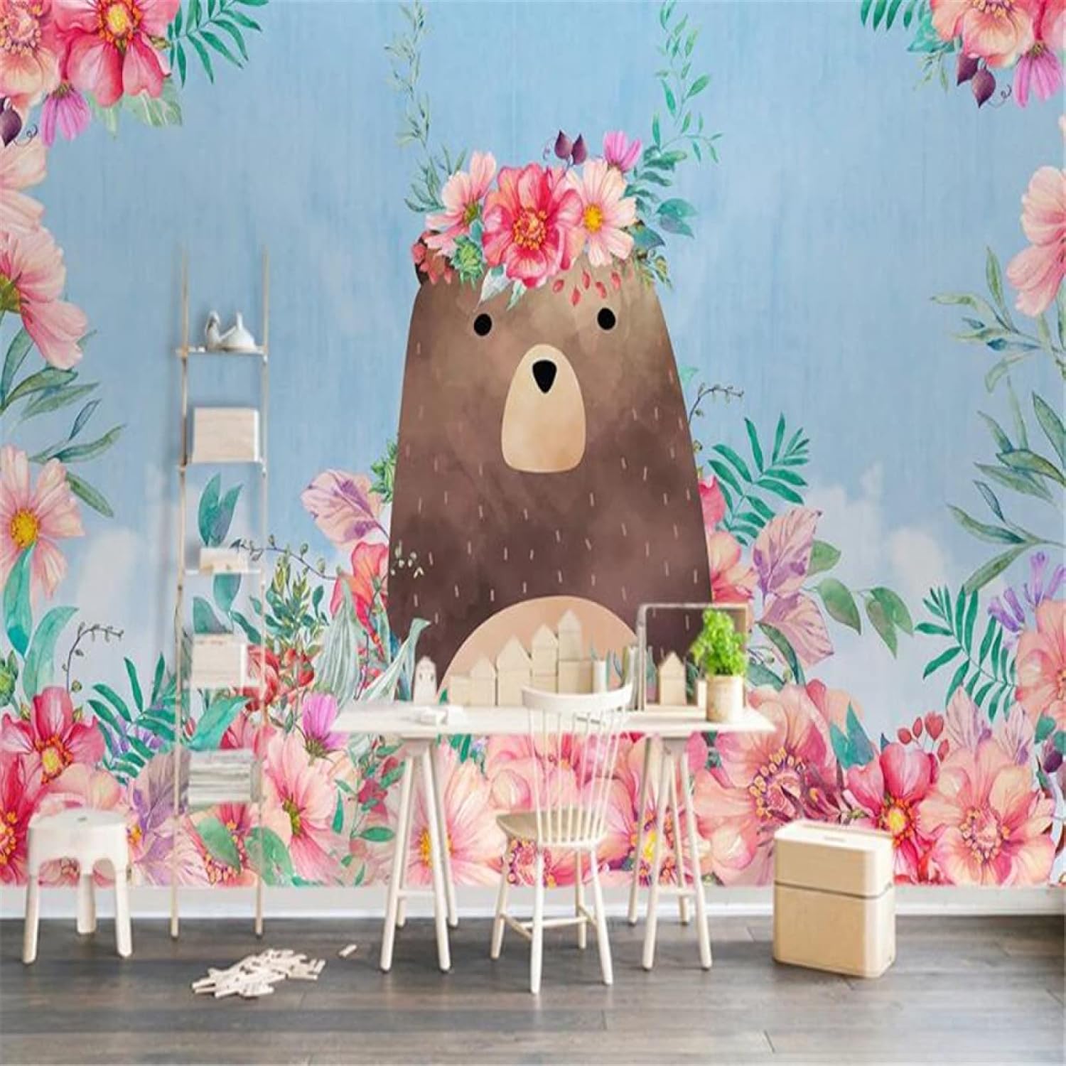 Custom Wallpaper Muurschildering Nordic Kleine Verse Gekleurde Veer Slaapkamer Achtergrond