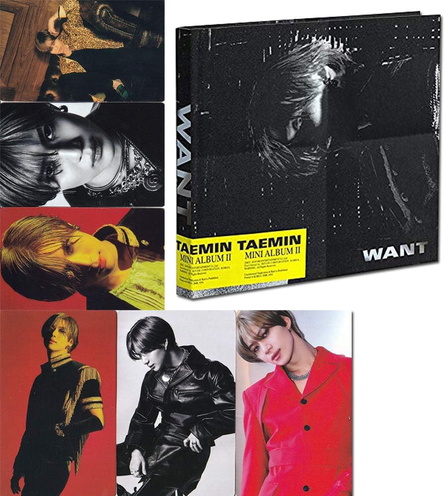 Taemin WANT-Random Version 1CD Booklet 1Photocard 1Standing Paper+Folded Poster 3 HD Photo cards Set