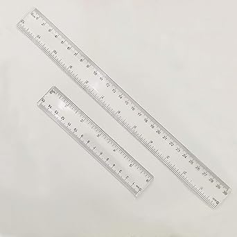 Ruler 12 inch 6 inch Rulers for Kids Plastic Clear Ruler Bulk for Classroom School Must Haves Supplies Tools Elementary Ruller with Centimeters (2pcs Clear (6 Inch+12 Inch))