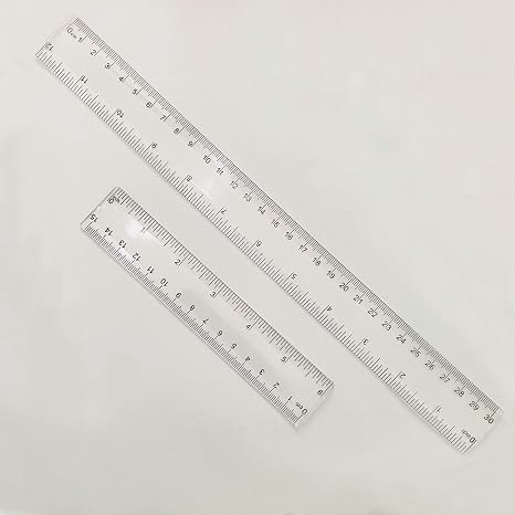 Ruler 12 inch 6 inch Rulers for Kids Plastic Clear Ruler Bulk for Classroom School Must Haves Supplies Tools Elementary Ruller with Centimeters (2pcs Clear (6 Inch+12 Inch))