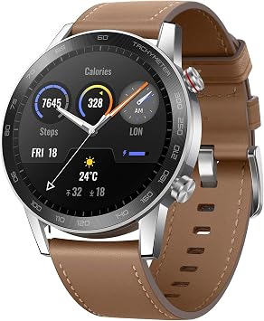 HONOR Magic Watch 2 Smartwatch, 46 mm (tot 2 weken, accu-touchscreen, 1,39  inch, GPS, 15 sportmodi, bluetooth) voor mannen vrouwen, linnen, bruin :  Amazon.nl: Elektronica