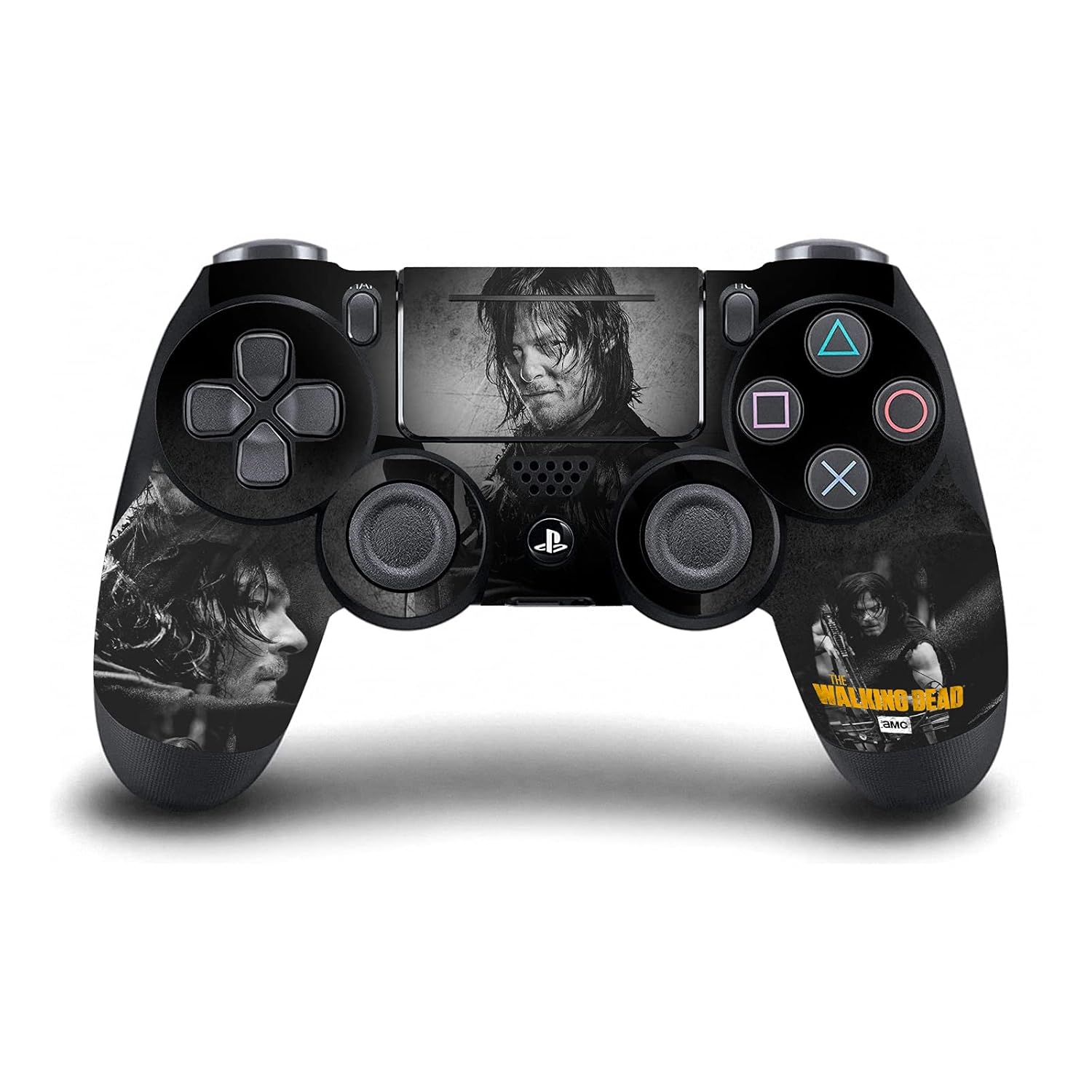 Daryl Double Exposure Daryl Dixon Graphics Vinyl Sticker Gaming Skin Case Cover Compatible With Sony PlayStation 4 PS4 Console and DualShock 4 Controller Bundle