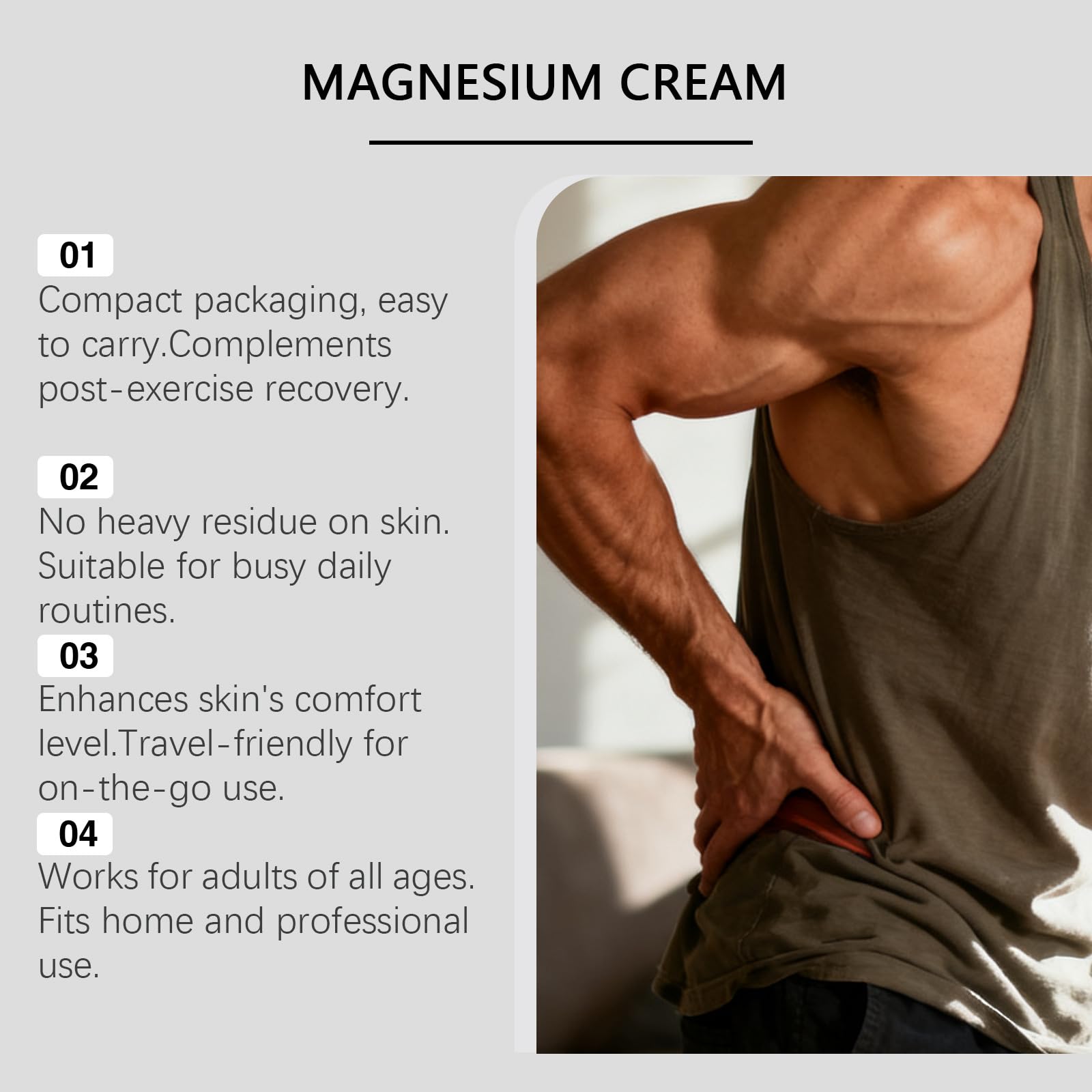 Crème Corps Apaisante pour Relaxation Musculaire, Soulagement des Douleurs