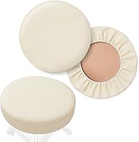 Vista 14 de Saloniture Paquete de 2 fundas redondas para asiento de taburete, 17-1/2 pulgadas, funda impermeable para silla giratoria o taburete de bar