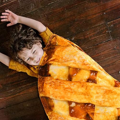 Miniatura 4 de Vessia Manta gigante de galletas (marrón), manta divertida y realista de comida para adultos y niños, manta gigante de 300 GSM con galletas de