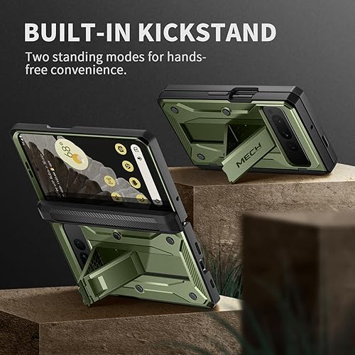 Miniatura 6 de Tongate Funda plegable para Google Pixel (2023), protector de pantalla integrado protección de bisagra funda de teléfono resistente de grado militar