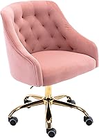 Vista 11 de Silla moderna de oficina en casa, silla de escritorio con ruedas, silla giratoria de tocador, silla de maquillaje, sillas de altura ajustable