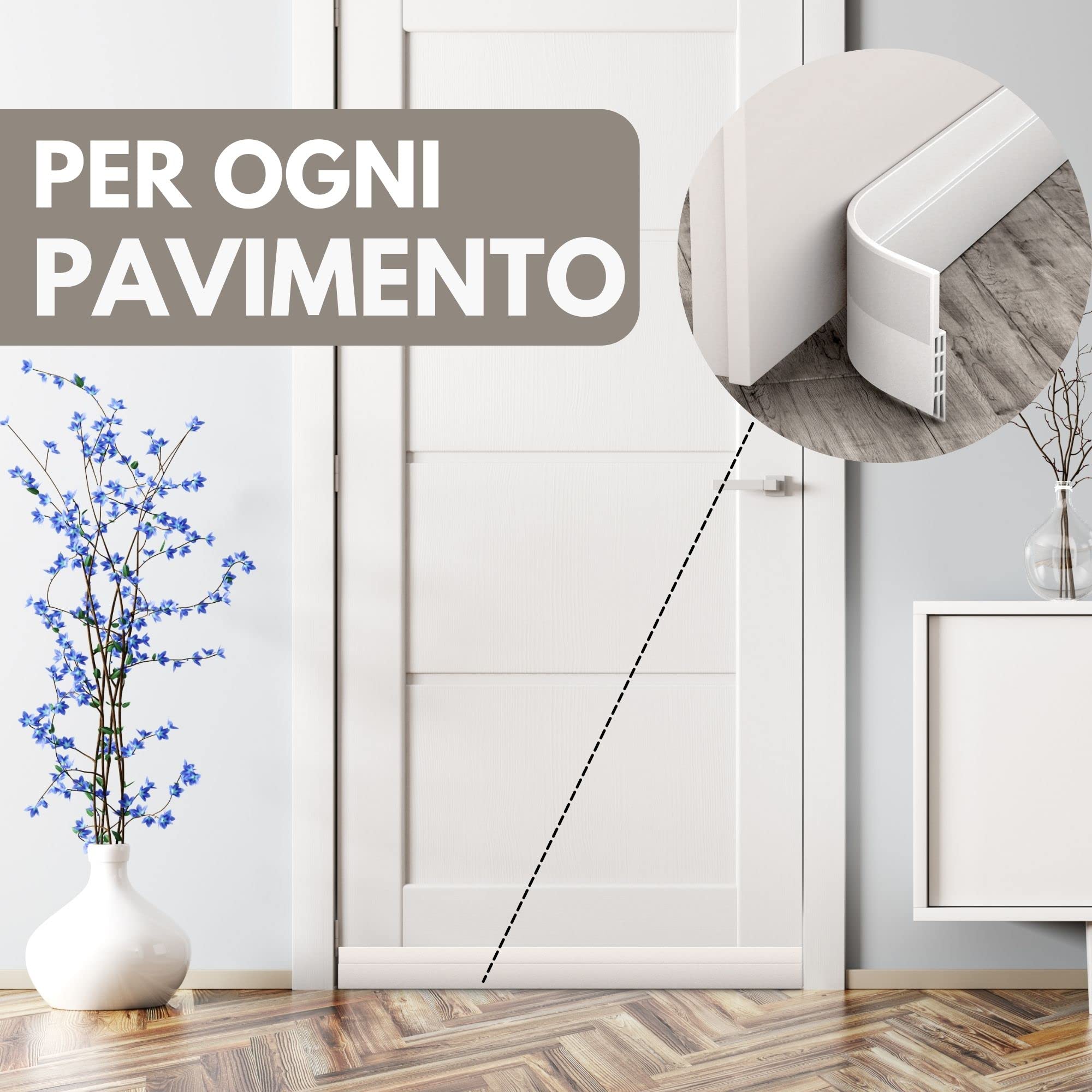 Paraspifferi Sottoporta Vellure - Guarnizione Autoadesiva Per Porte, Isola Da Spifferi, Rumori E Insetti